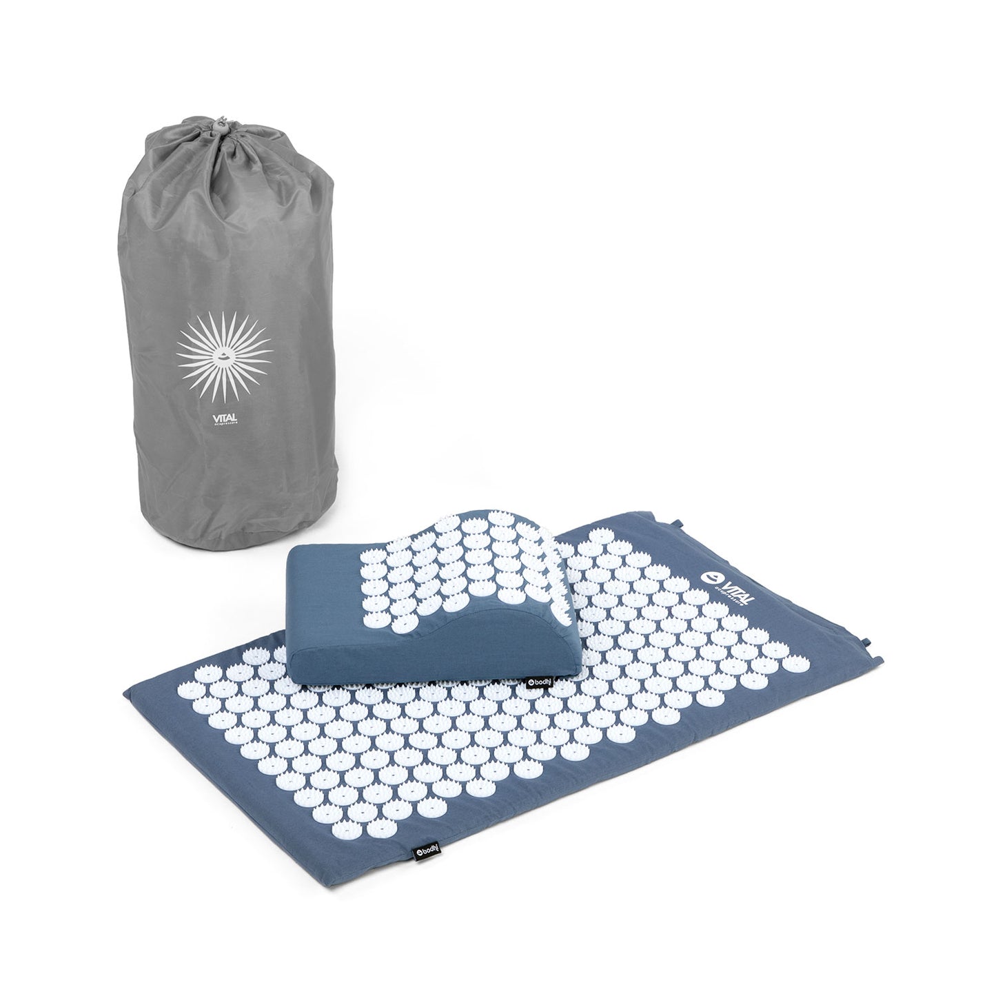 Acupressure Bed of Nails Mat and Head Cushion Pillow Set