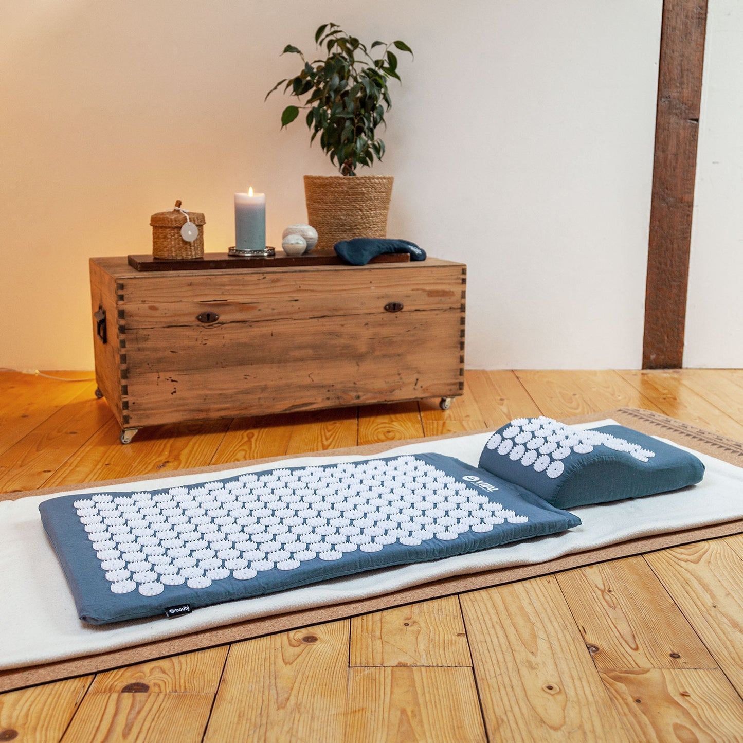 Acupressure Bed of Nails Mat and Head Cushion Pillow Set