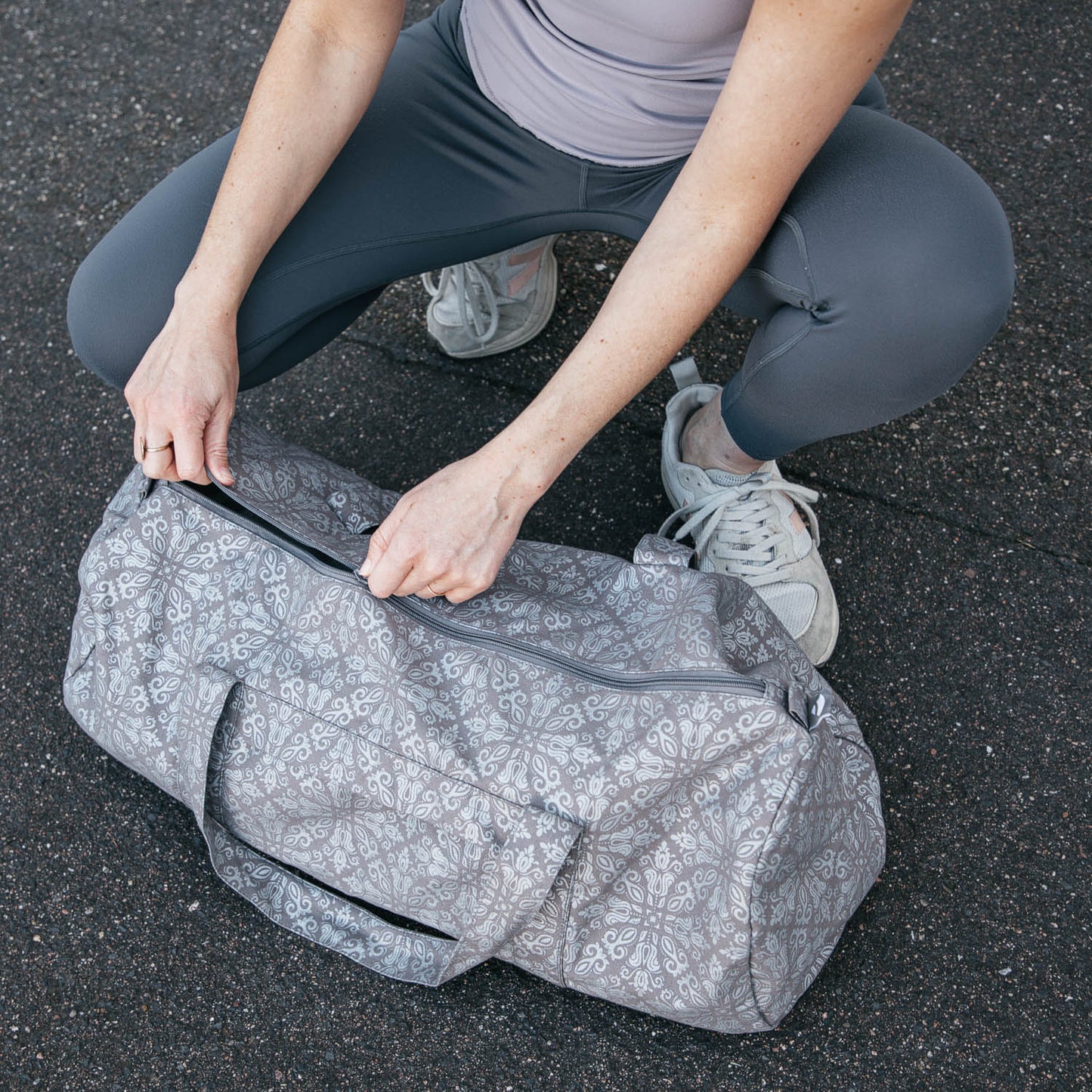 Taupe Silver Maharaja Cotton Hot Yoga Holdall Kit Bag