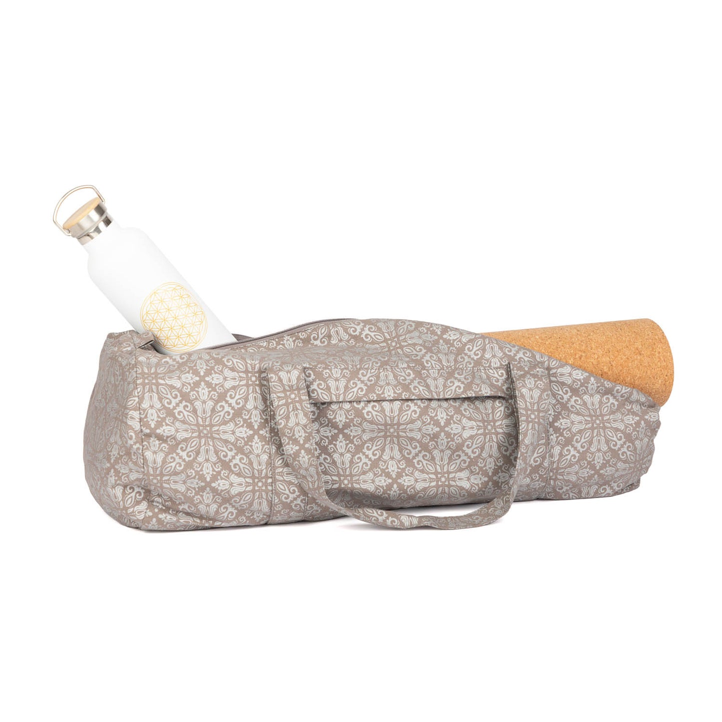 Taupe Silver Maharaja Cotton Hot Yoga Holdall Kit Bag