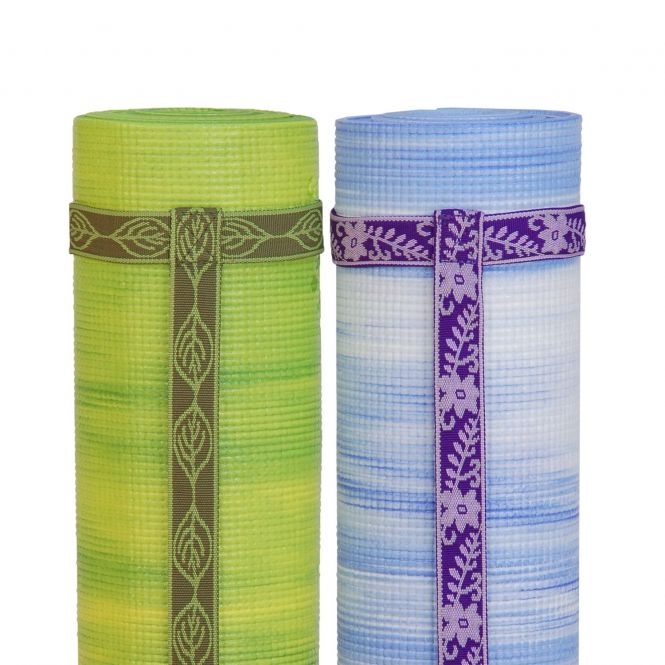 Purple Flower Patterned Yoga Mat Shoulder Harness