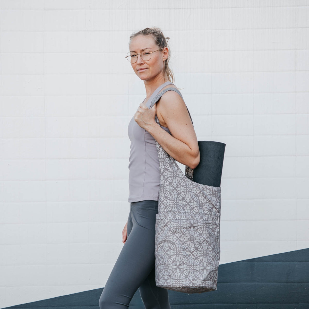 RAJA Silver Grey print Maharaja Slouchy Yoga Holdall Kit Bag