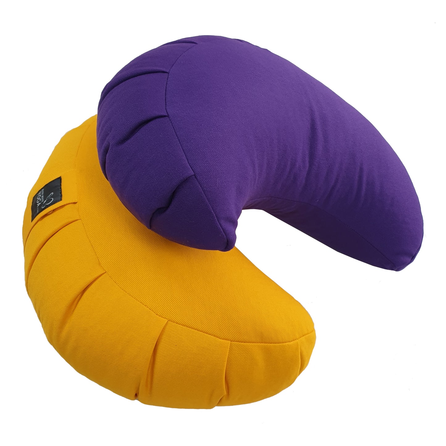 Saffron Yellow Slim Buckwheat Crescent Zafu Meditation Cushion