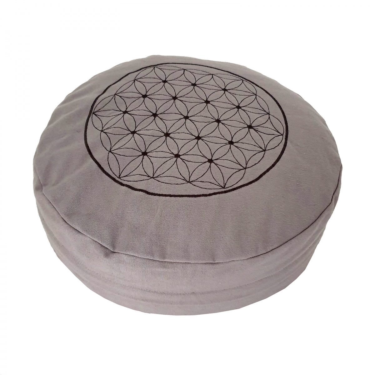 TEACHER PACK of 4 | Buckwheat Round Meditation Zafu Cushions | Embroidered Flower of Life Pattern | 2nd Ed