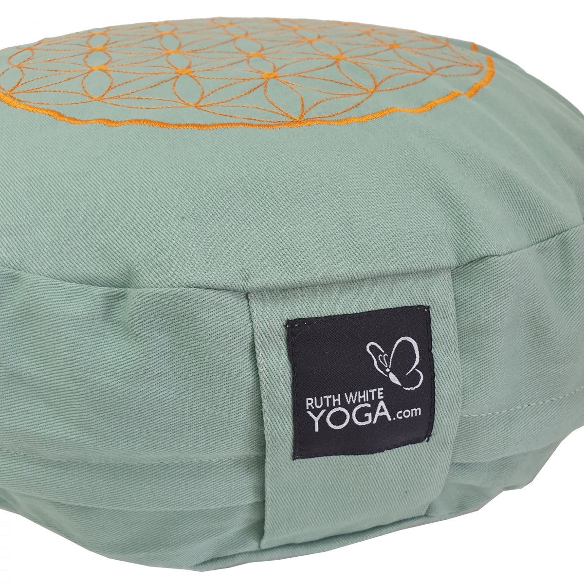TEACHER PACK of 4 | Buckwheat Round Meditation Zafu Cushions | Embroidered Flower of Life Pattern | 2nd Ed