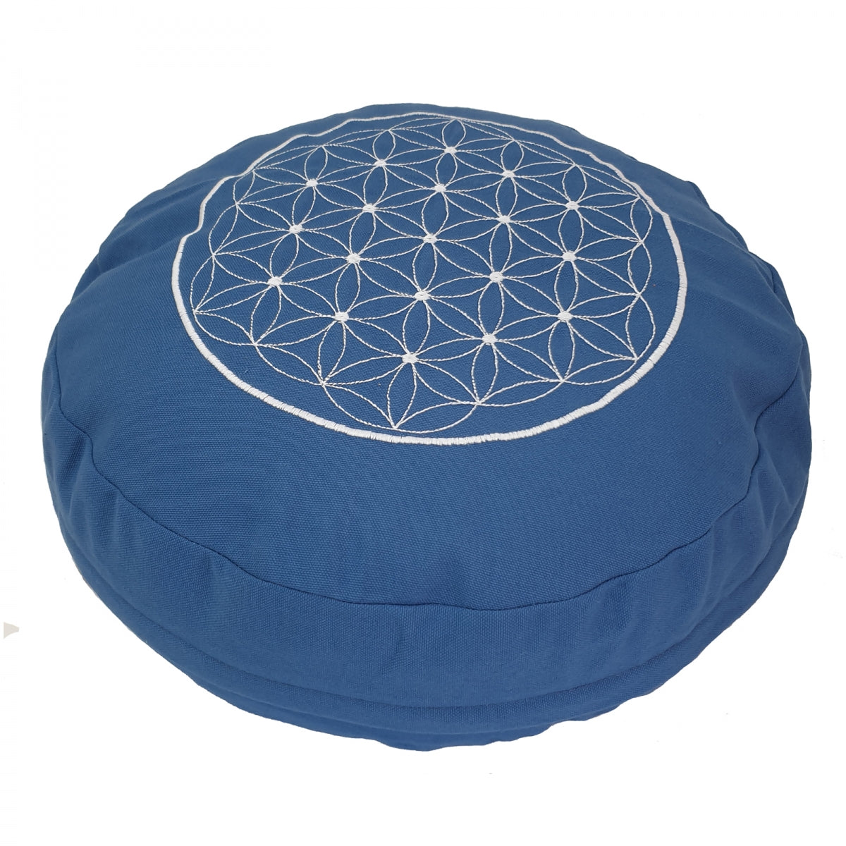 TEACHER PACK of 4 | Buckwheat Round Meditation Zafu Cushions | Embroidered Flower of Life Pattern | 2nd Ed