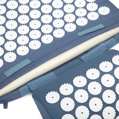 Acupressure Bed of Nails Mat and Head Cushion Pillow Set