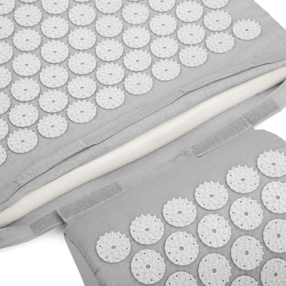 Acupressure Bed of Nails Mat and Head Cushion Pillow Set
