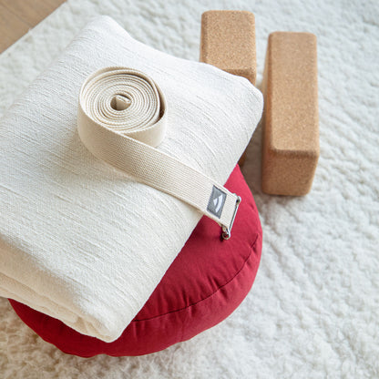 200cm EXTRA LONG Traditional Cotton Shavasana Yoga Blanket with Lotus Flower Symbol