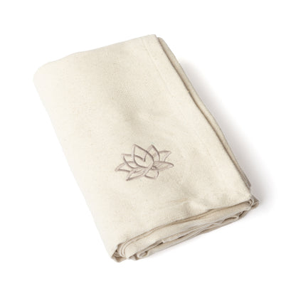 Meditation Kit with Buckwheat Round Zafu Cushion - Flower Design