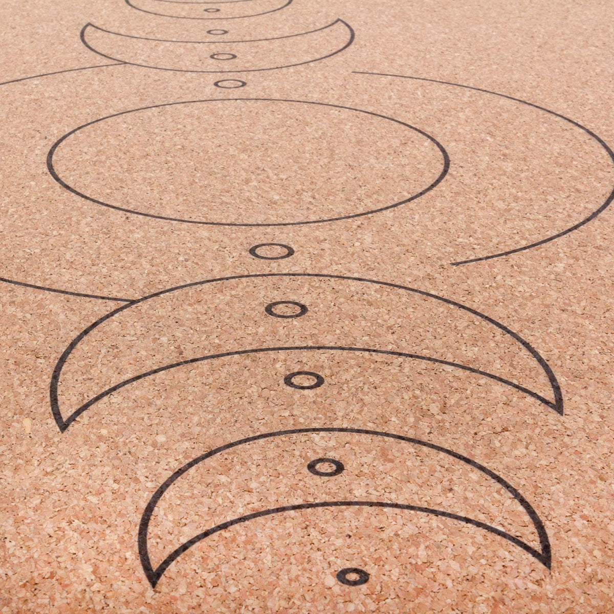 Cork Yoga Mat - Luna Align design - Natural Rubber underside - 4mm Thick