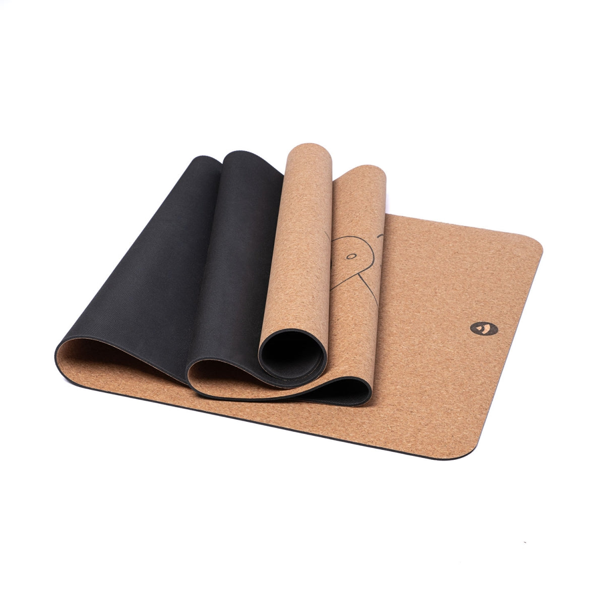 Cork Yoga Mat - Luna Align design - Natural Rubber underside - 4mm Thick