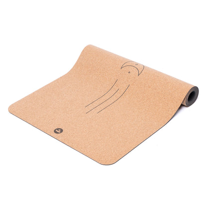 Cork Yoga Mat - Luna Align design - Natural Rubber underside - 4mm Thick