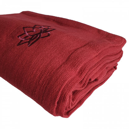 200cm EXTRA LONG Traditional Cotton Shavasana Yoga Blanket with Lotus Flower Symbol
