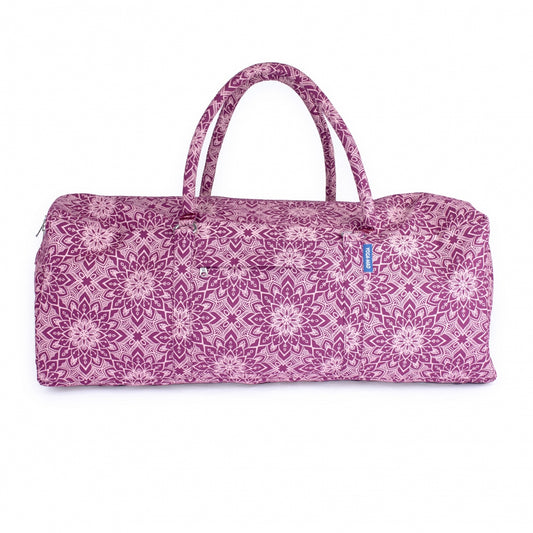 Burgundy Red Mandala Print Yoga and Pilates Large Equipment Kit Bag