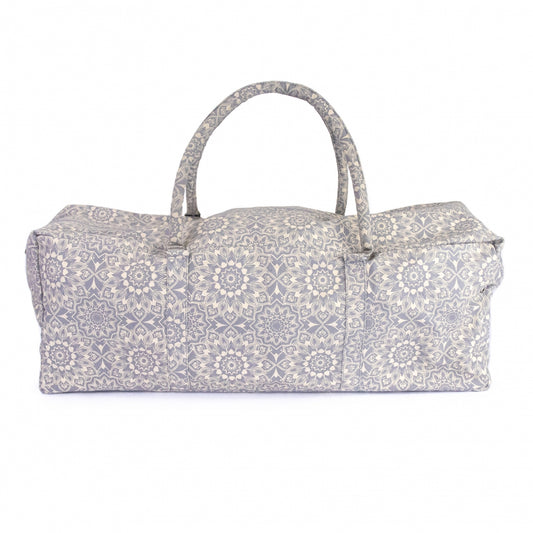 Grey Mandala Print Yoga and Pilates Large Equipment Kit Bag