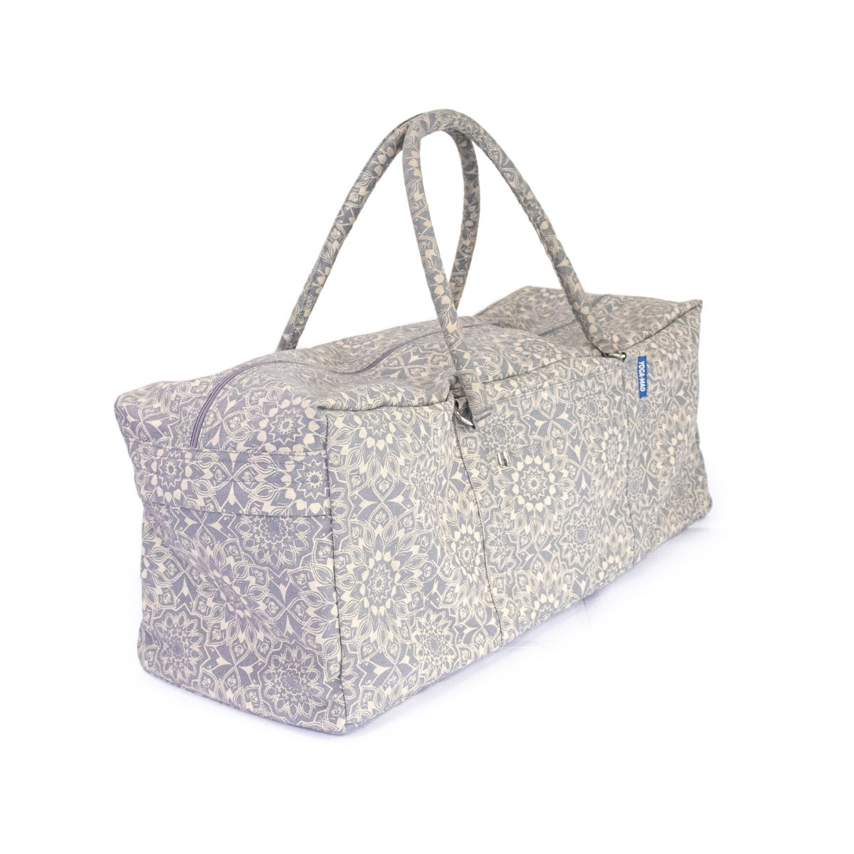 Grey Mandala Print Yoga and Pilates Large Equipment Kit Bag