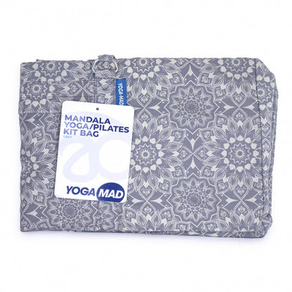 Grey Mandala Print Yoga and Pilates Large Equipment Kit Bag