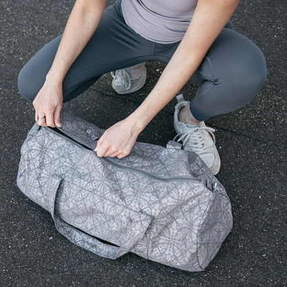 Taupe Silver Maharaja Cotton Hot Yoga Holdall Kit Bag