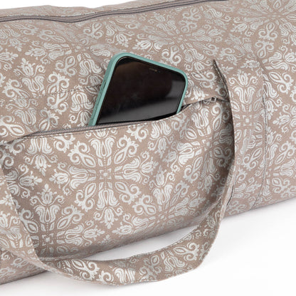 Taupe Silver Maharaja Cotton Hot Yoga Holdall Kit Bag