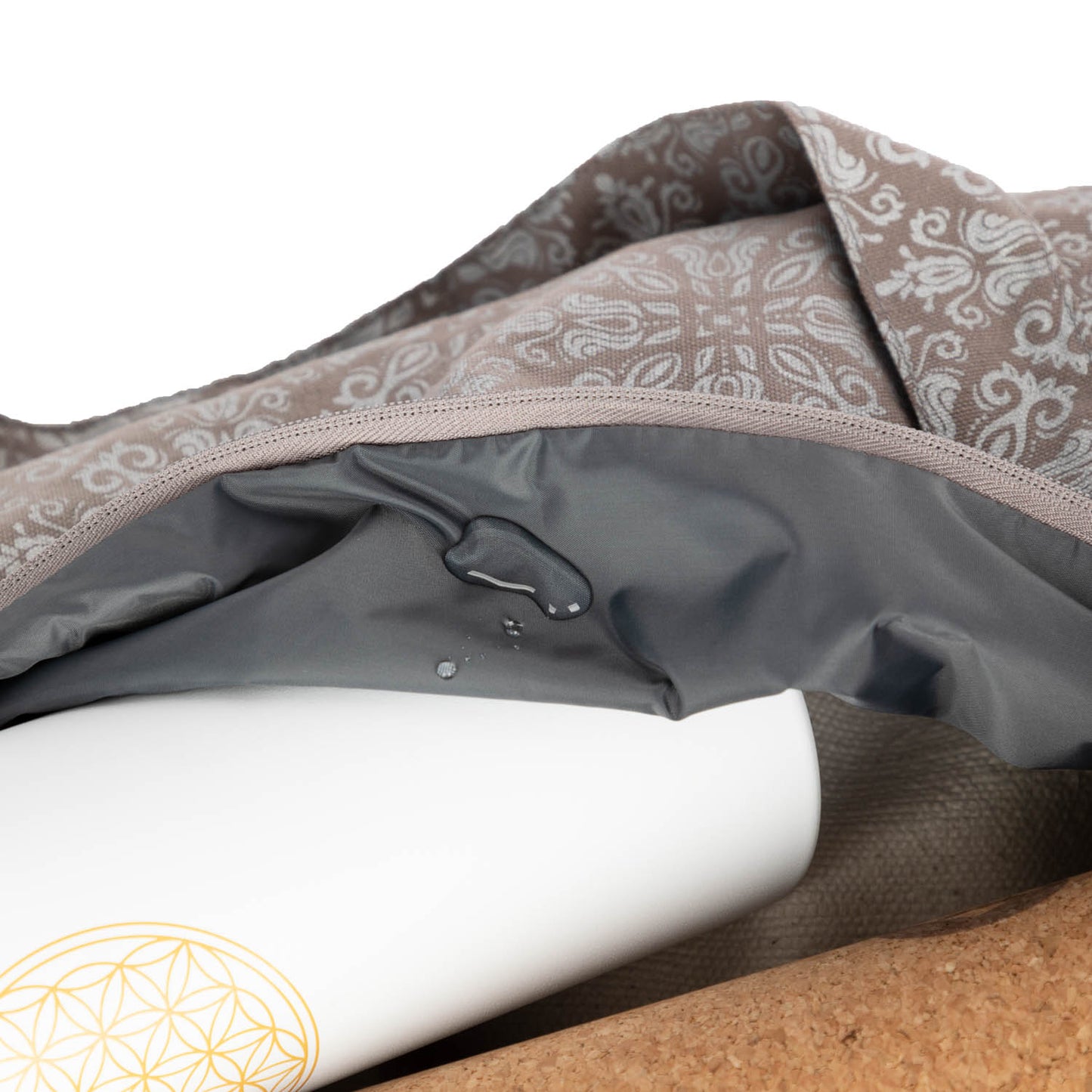 Taupe Silver Maharaja Cotton Hot Yoga Holdall Kit Bag