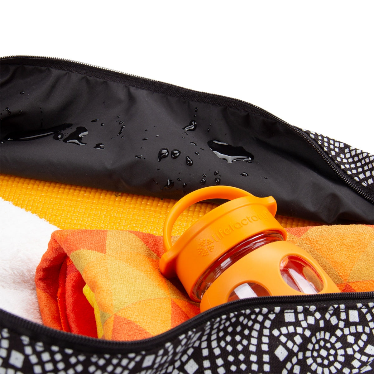 Black and White Maharaja Cotton Hot Yoga Holdall Kit Bag