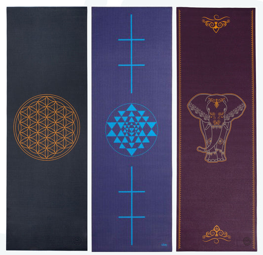 Big Elephant and Flower of Life Yoga Mats - Leela Collection