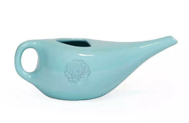 TEACHER PACK of 10 | Nasal Neti Pot with Mandala Pattern | Ceramic Neti Pot