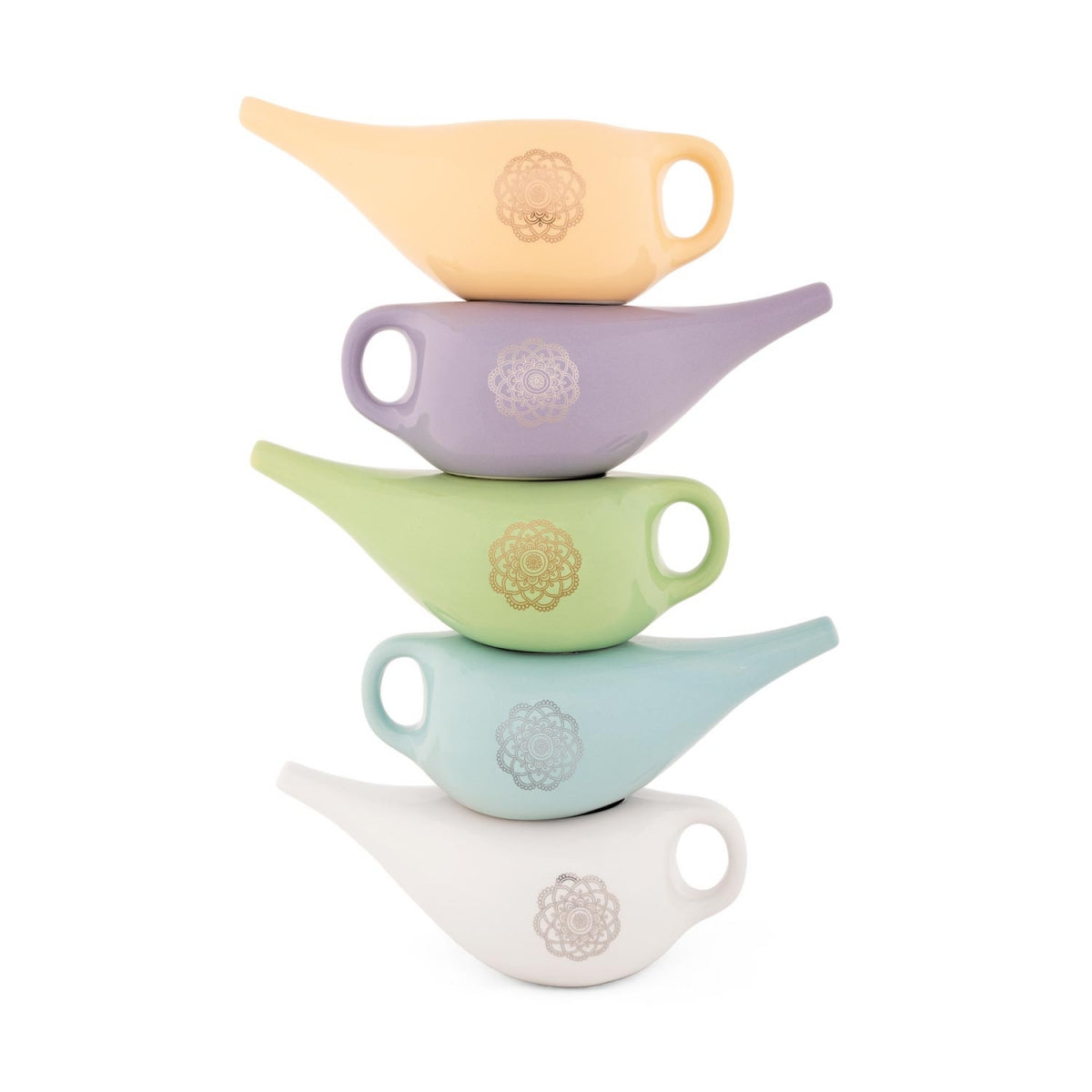 TEACHER PACK of 10 | Nasal Neti Pot with Mandala Pattern | Ceramic Neti Pot