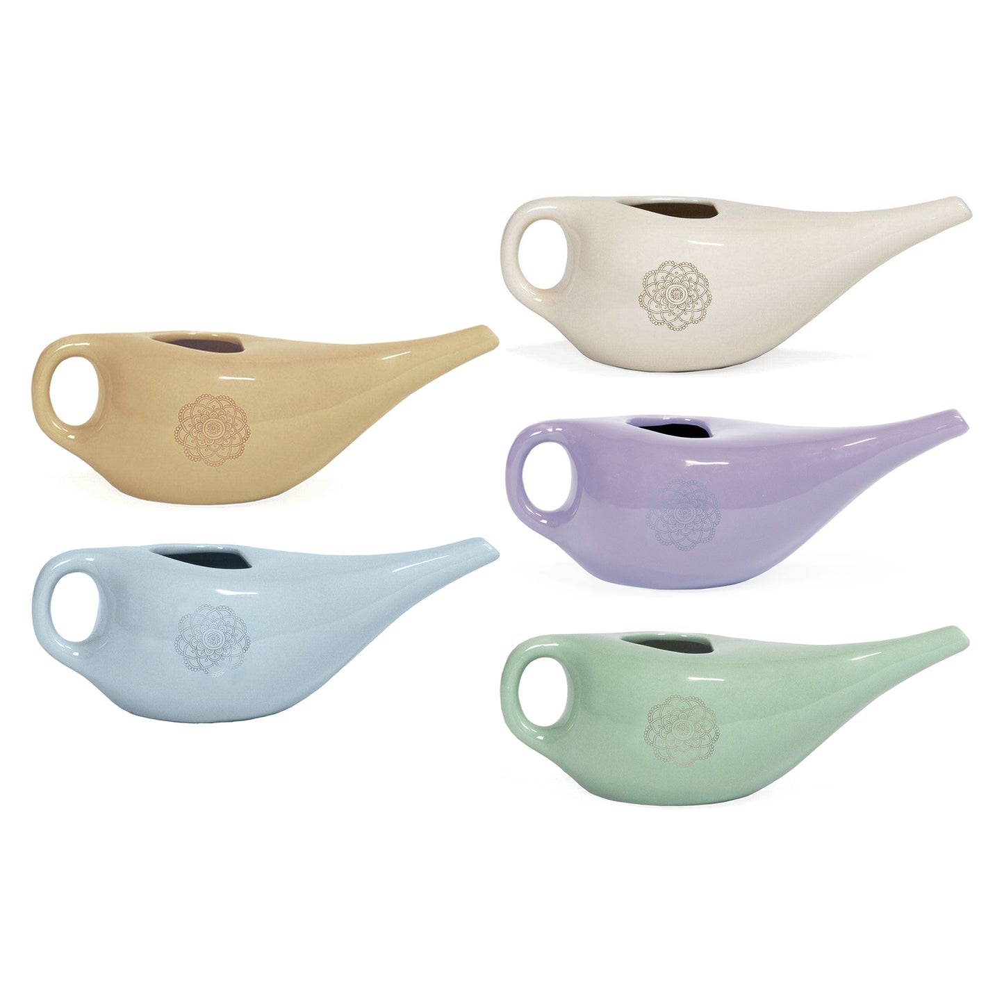 TEACHER PACK of 10 | Nasal Neti Pot with Mandala Pattern | Ceramic Neti Pot