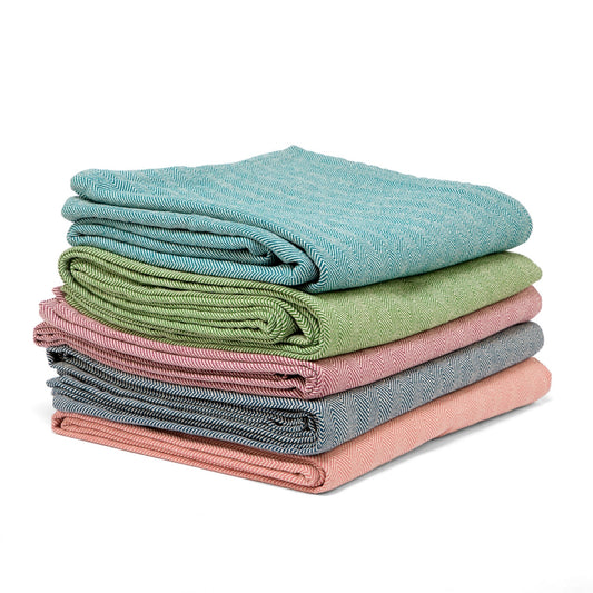200cm EXTRA LONG Traditional NIDRA Herringbone patterned Cotton Yoga Blanket