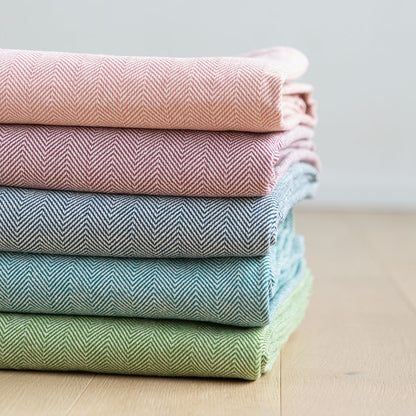 200cm EXTRA LONG Traditional NIDRA Herringbone patterned Cotton Yoga Blanket