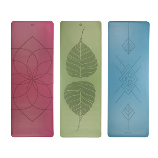 PHOENIX Natural Rubber Yoga Mats with PU Coating - printed designs