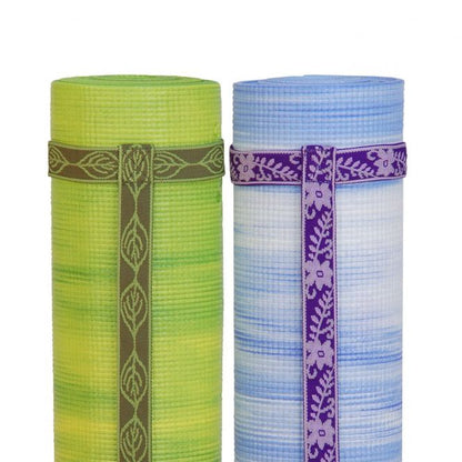Purple Flower Patterned Yoga Mat Shoulder Harness