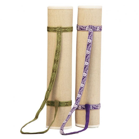 Purple Flower Patterned Yoga Mat Shoulder Harness