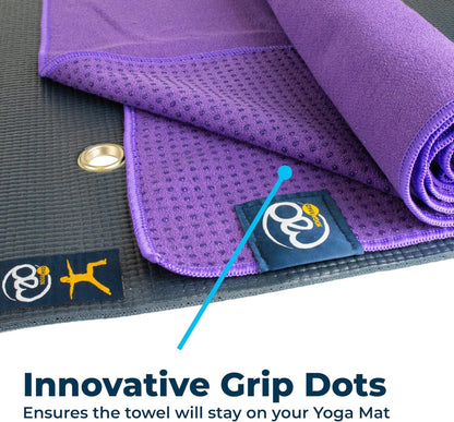 Hot Yoga GRIP TOWEL with anti-slip Silicone Dots | Plain colour