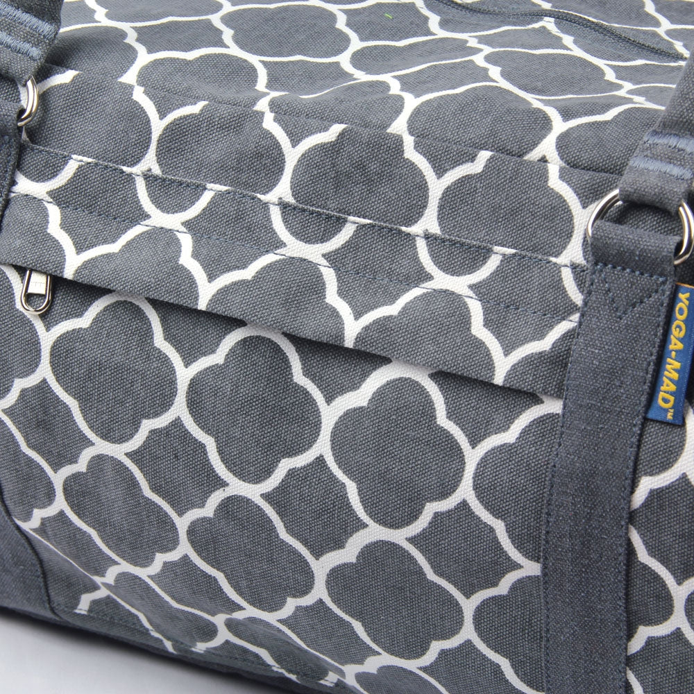 Large Yoga Equipment Kit Bag - Grey and White Design