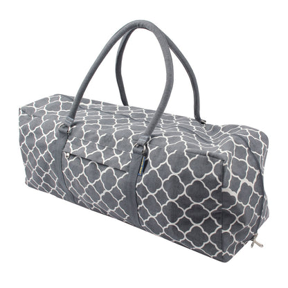 Large Yoga Equipment Kit Bag - Grey and White Design