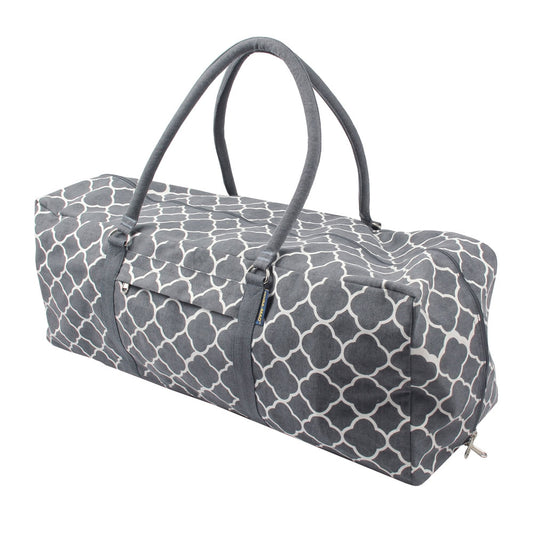 Large Yoga Equipment Kit Bag - Grey and White Design