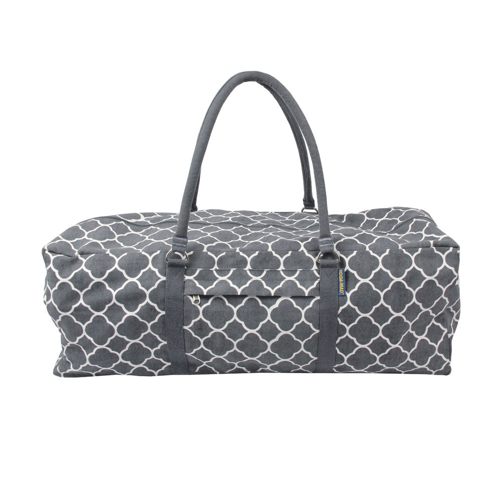 Large Yoga Equipment Kit Bag - Grey and White Design