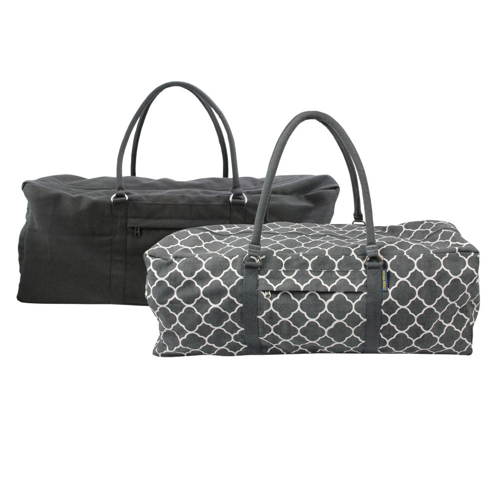 Large Yoga Equipment Kit Bag - Grey and White Design