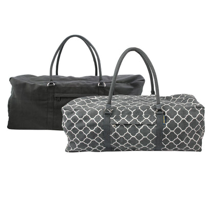 Large Yoga Equipment Kit Bag - Grey and White Design