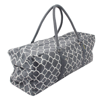 Large Yoga Equipment Kit Bag - Grey and White Design