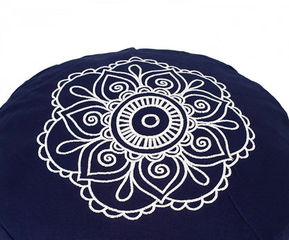 Round Zafu Cushion Cover | Embroidered Flower Pattern | OUTER COVER & INNER CASE Only