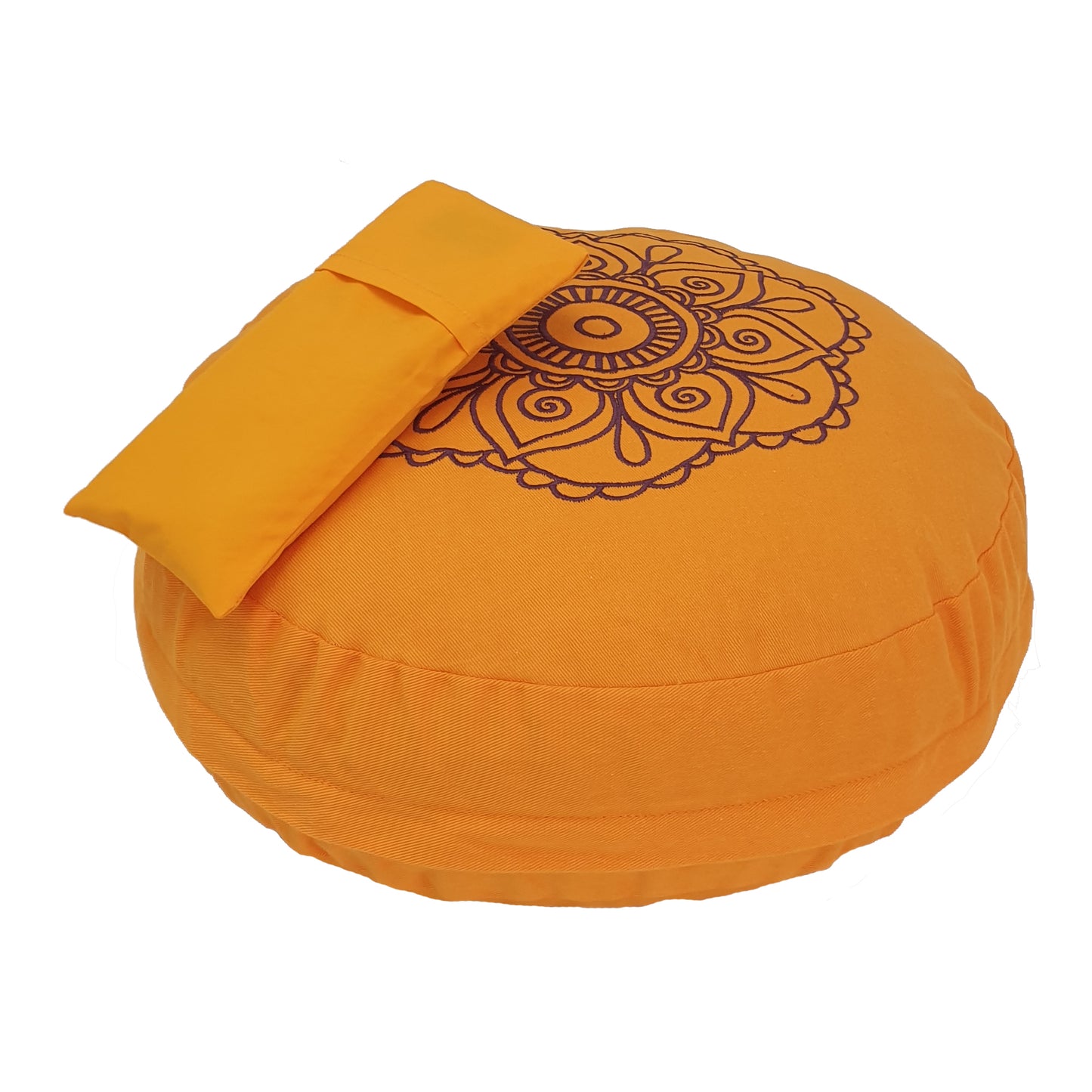 Meditation Kit with Buckwheat Round Zafu Cushion - Flower Design