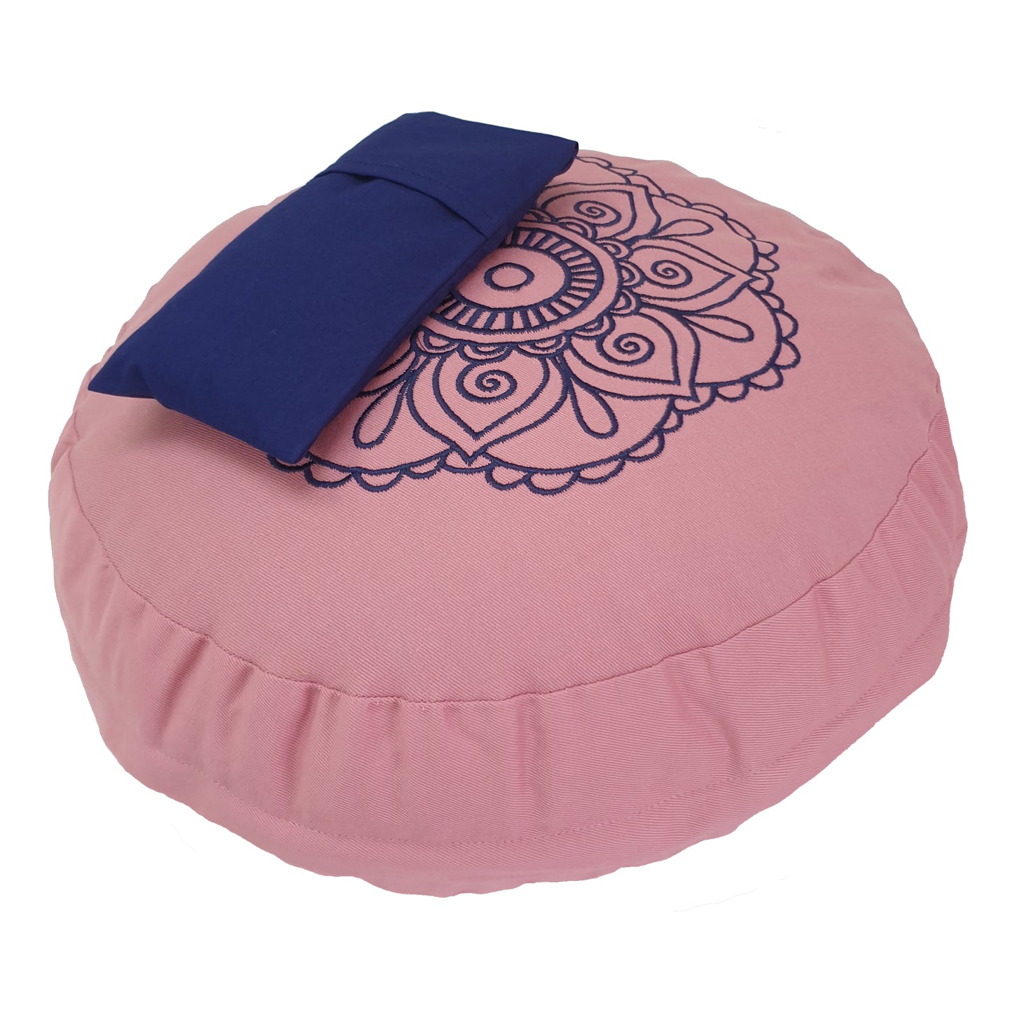 Meditation Kit with Buckwheat Round Zafu Cushion - Flower Design