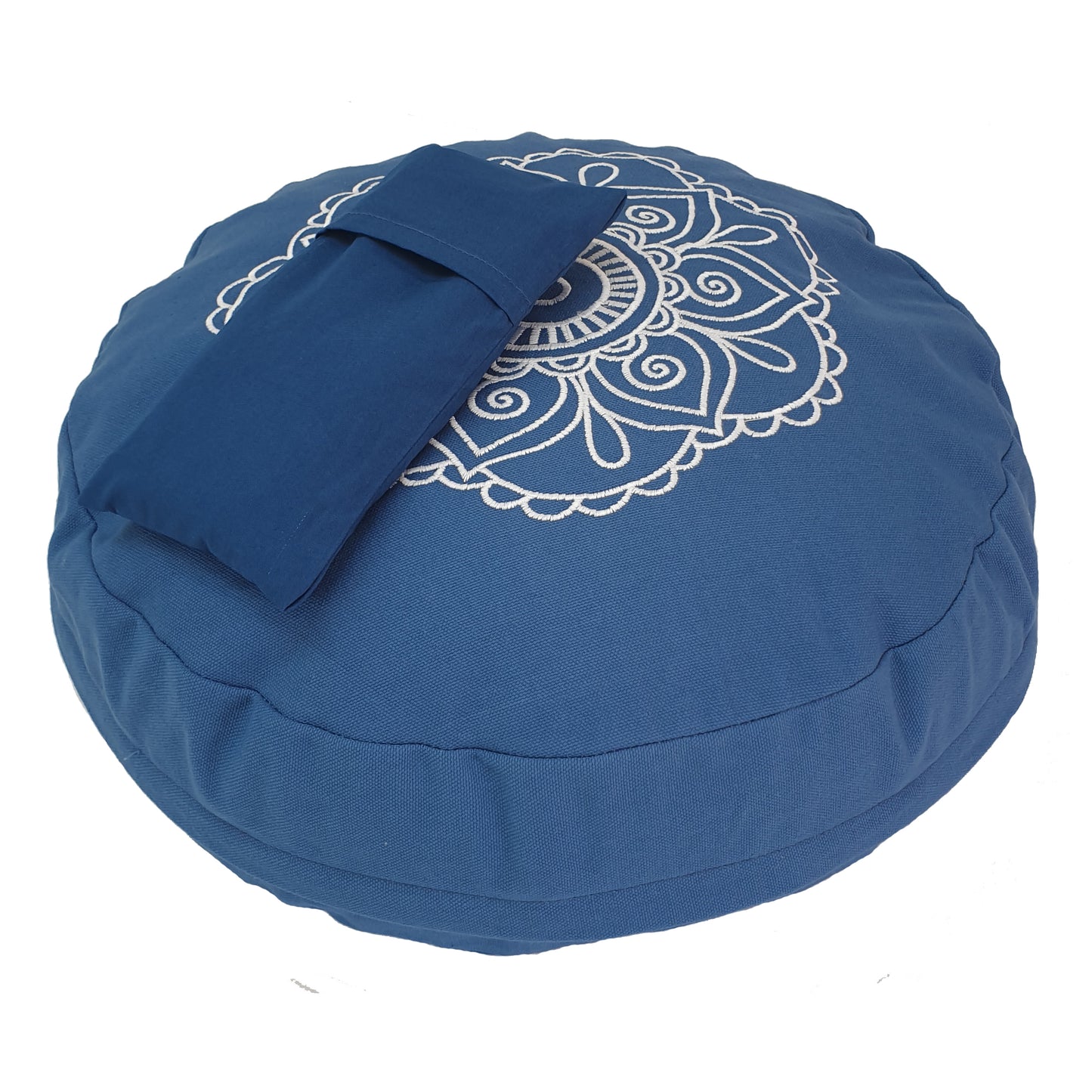 Meditation Kit with Buckwheat Round Zafu Cushion - Flower Design