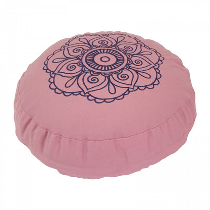 Meditation Kit with Buckwheat Round Zafu Cushion - Flower Design